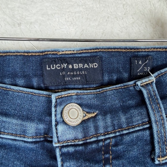 Lucky Brand Ava Mid Rise Skinny Jeans Dark Wash Women's Size 14 32 - Picture 2 of 10